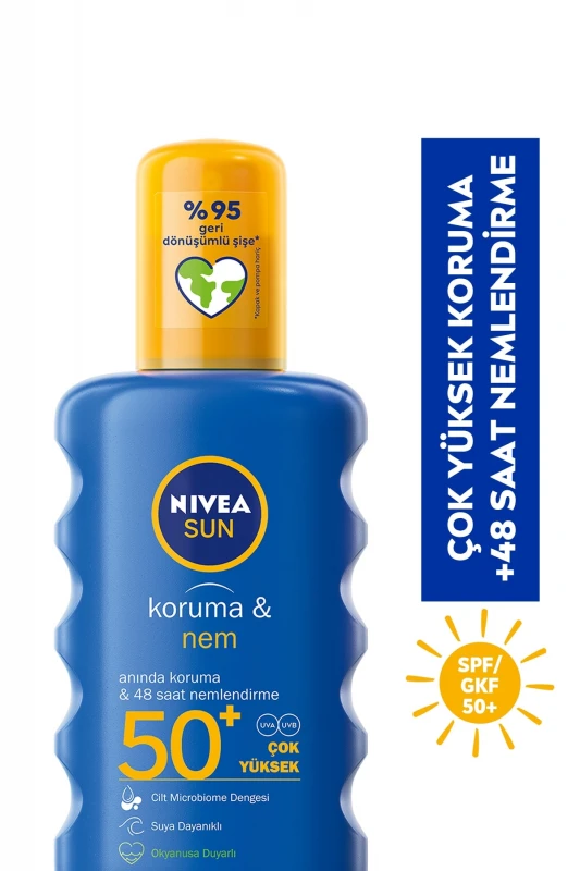 Nivea Sun SPF 50+ Koruma & Nem Nemlendirici Güneş Kremi Sprey 200ml Çok Yüksek Koruma