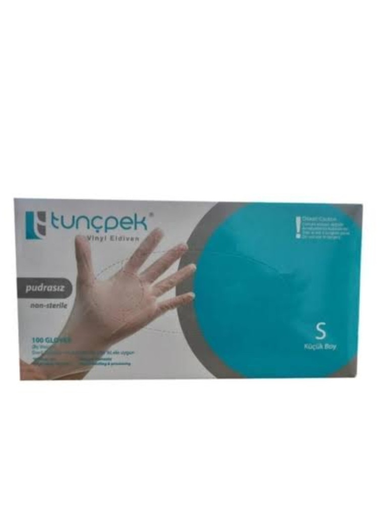 Tunçpek vnyl eldiven smool pudrasız 100'lü